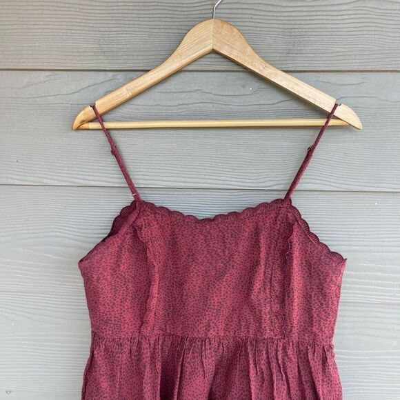 Urban Outfitters maroon cheetah print babydoll dress - Picture 2 of 5